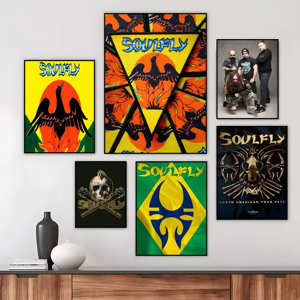 Classic Metal Band Soulfly Poster Art HD Canvas Advanced Aesthetic Printing Paper Wall Art for Living Room Home Decor