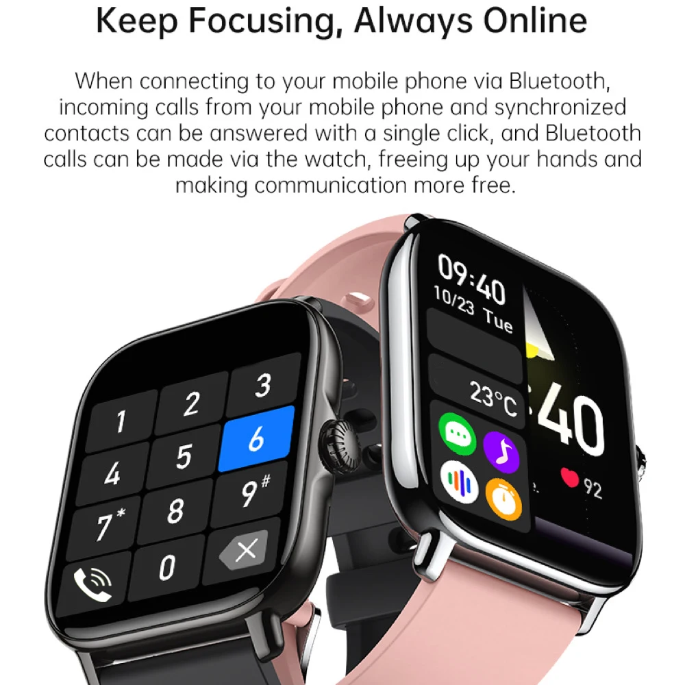 

Sports Smartwatch Waterproof Message Reminder Music 1.91-inch Smart Watch For Women Men Blue Tooth Call Heart Rate Monitoring