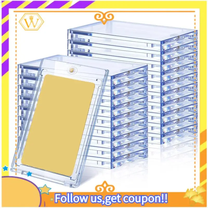

Latest-20Pcs 130 Pt Acrylic Magnetic Card Holders 2.5X3.54 Inch One Touch Card Holder For Sports Baseball Trading Card Storing