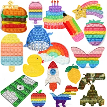 Animals Fidget Toys for Children Adults Kawaii Trend Figet Toy Kids Fun Push Bubble Down Antistress toy Girls Boys Birthday Gift 1