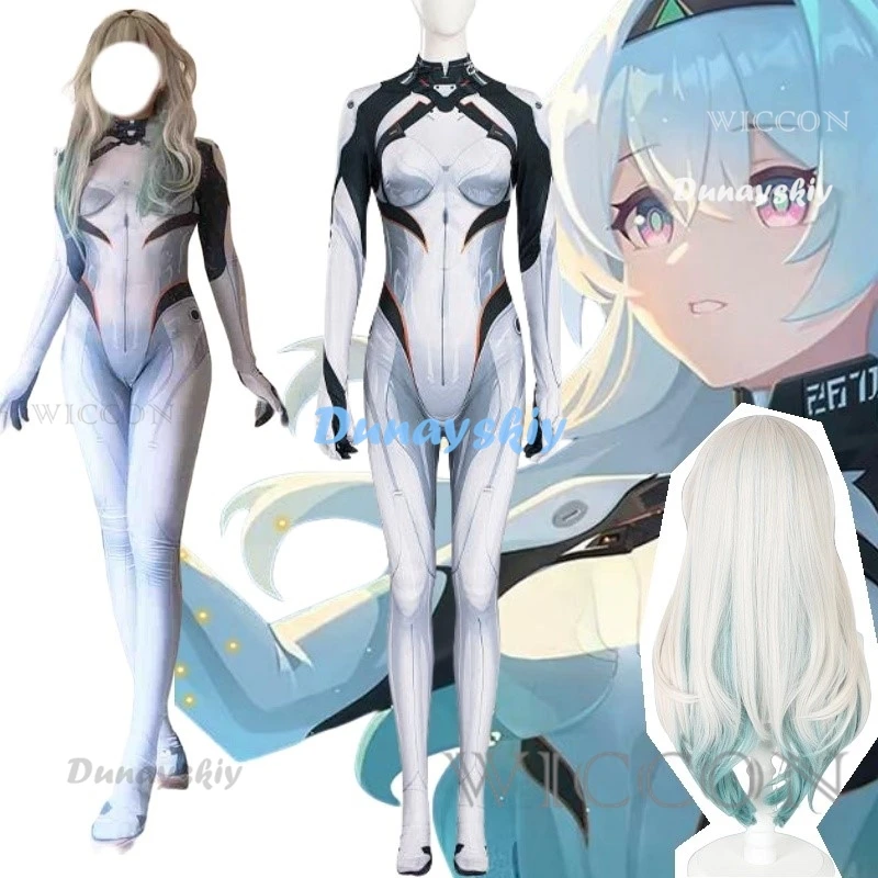 

Firefly Cosplay Battle Dresses Game Honkai Star Rail Cos Jumpsuit White Uniform Wig Full Set Suit Women Halloween Party RolePlay