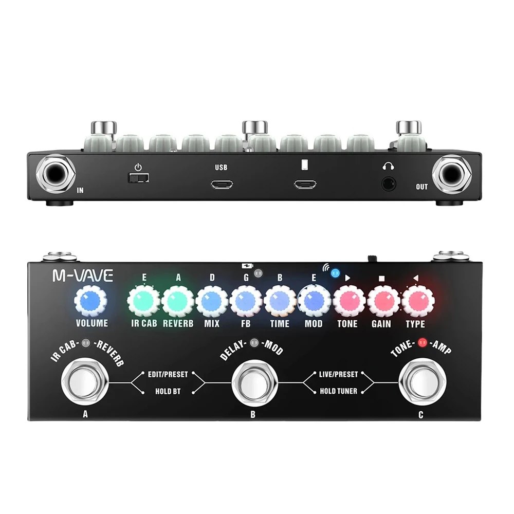

M-VAVE CUBE BABY Delayed Multi-Effects for Guitar/Bass/Acoustic with 8 Analog and Vocal Reverb Shaker Pedal