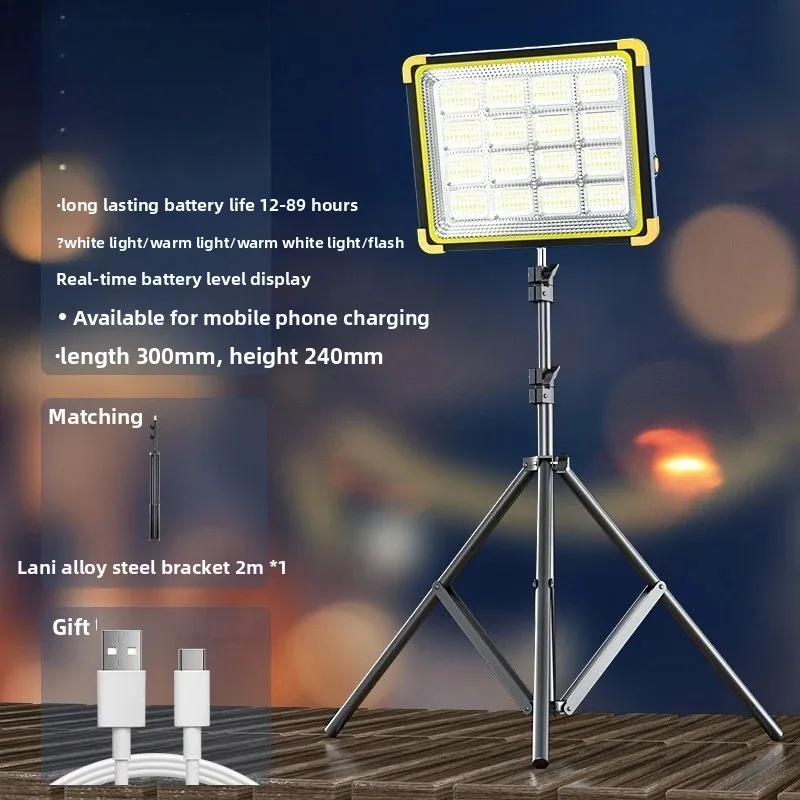 Illuminazione ricaricabile, luci da bancarella, lampadine solari da campeggio all'aperto
