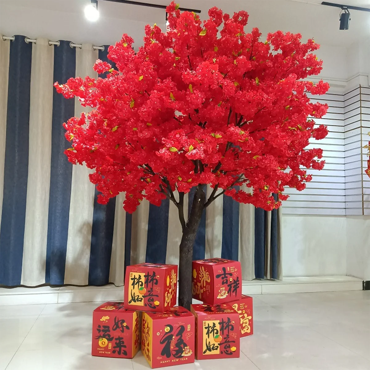 빨간색 인조 벚꽃 나무 바닥 장식 (거실, 정원, 쇼핑 - Bonsai Garden Shop 리뷰 및 가격