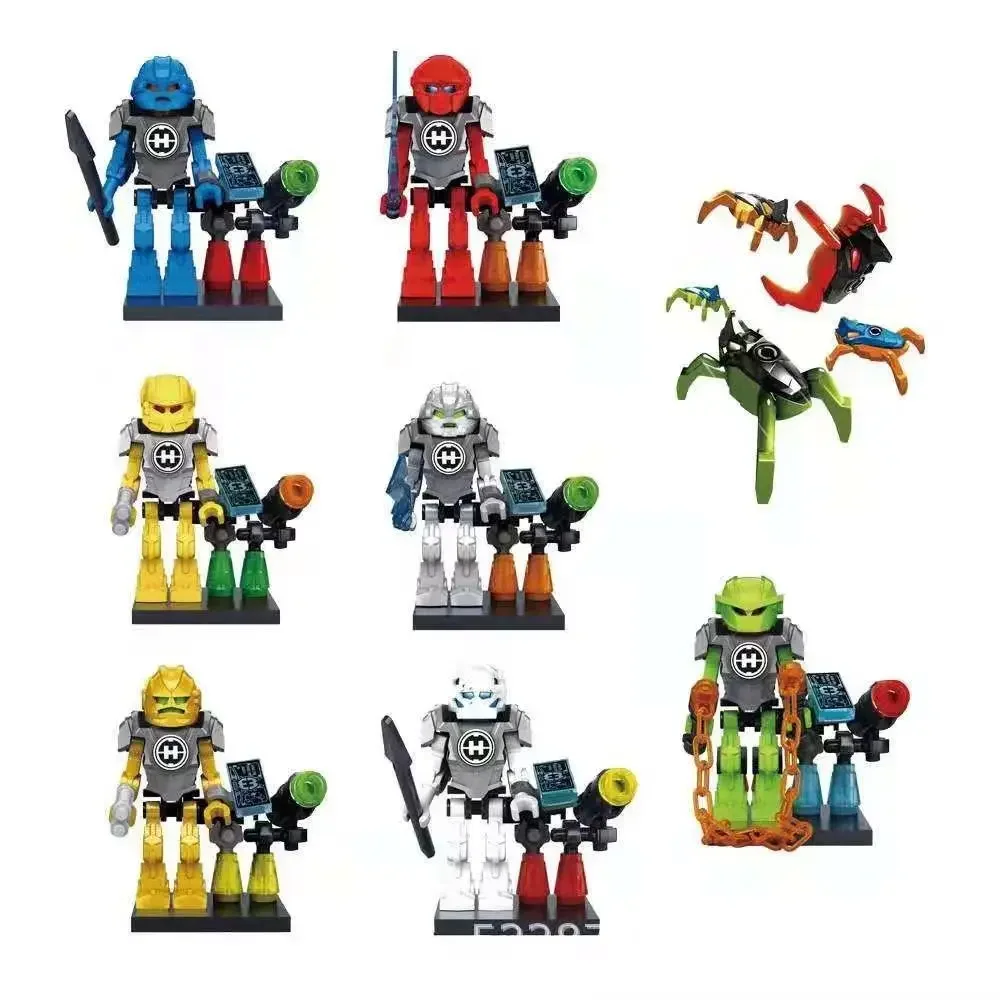 8Pcs /Set Bionicle Serie Action Figures Building Block Set Spider King Warrior Bionicle Ekimu The Msdk Anime Bricks Children Toy