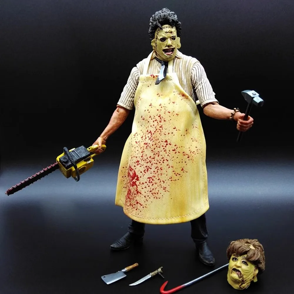 NECA-Figurine d'action Leatherface 7 avec accessoires, figurine modèle jouet