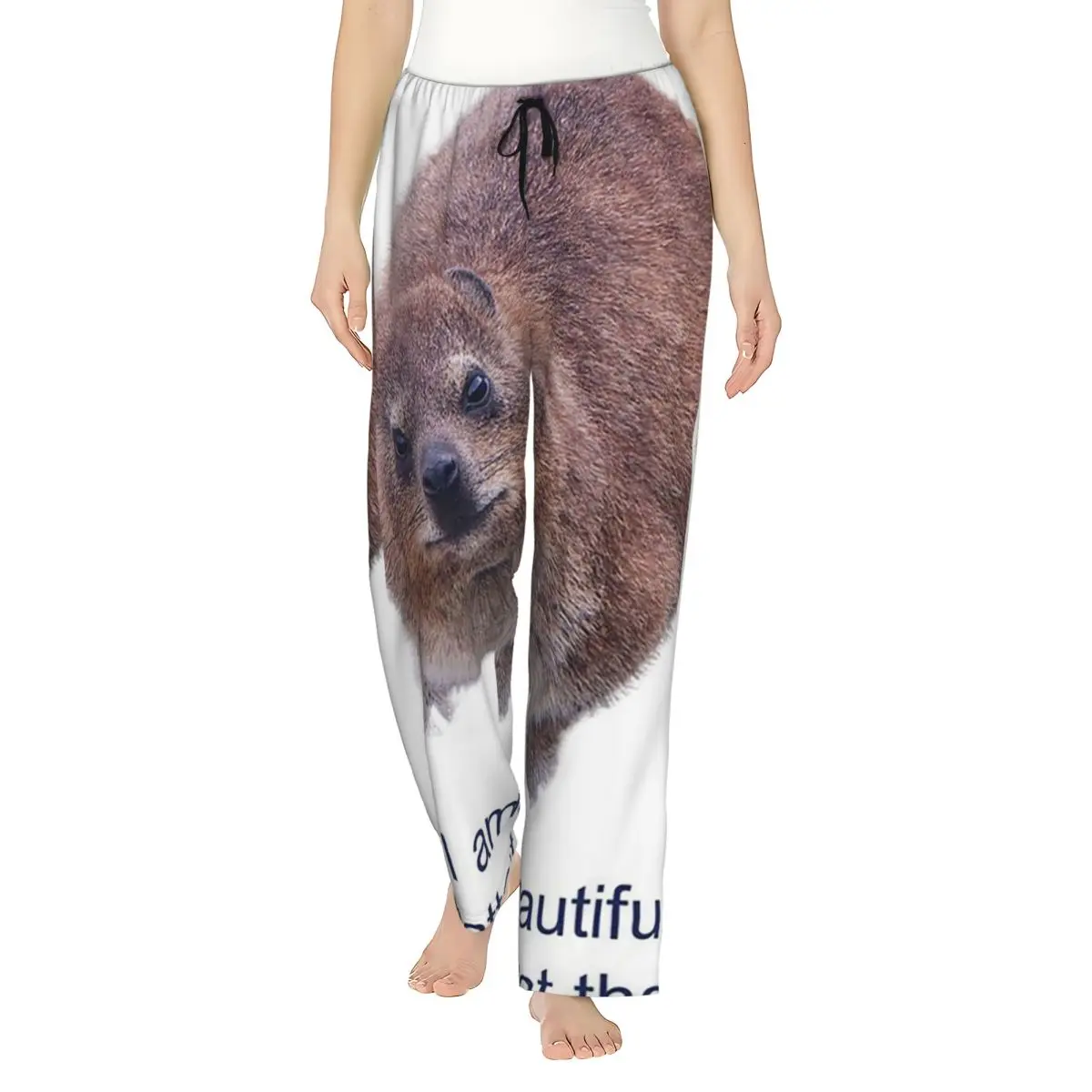 

Женские пижамные брюки Custom Rock Hyrax Photo Dassie Self-Love Vampire Potato с карманами для дома и сна