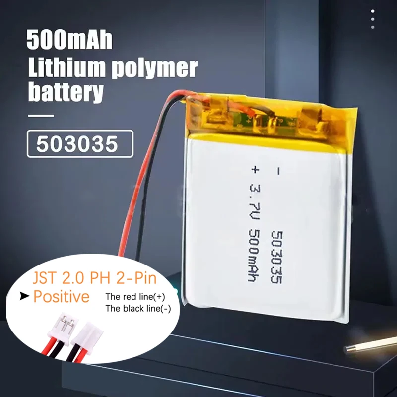 503035 Rechargeable Lithium Polymer Battery 3.7V 500mah for Car Recorder VR MP3 DVD GPS Navigationtion