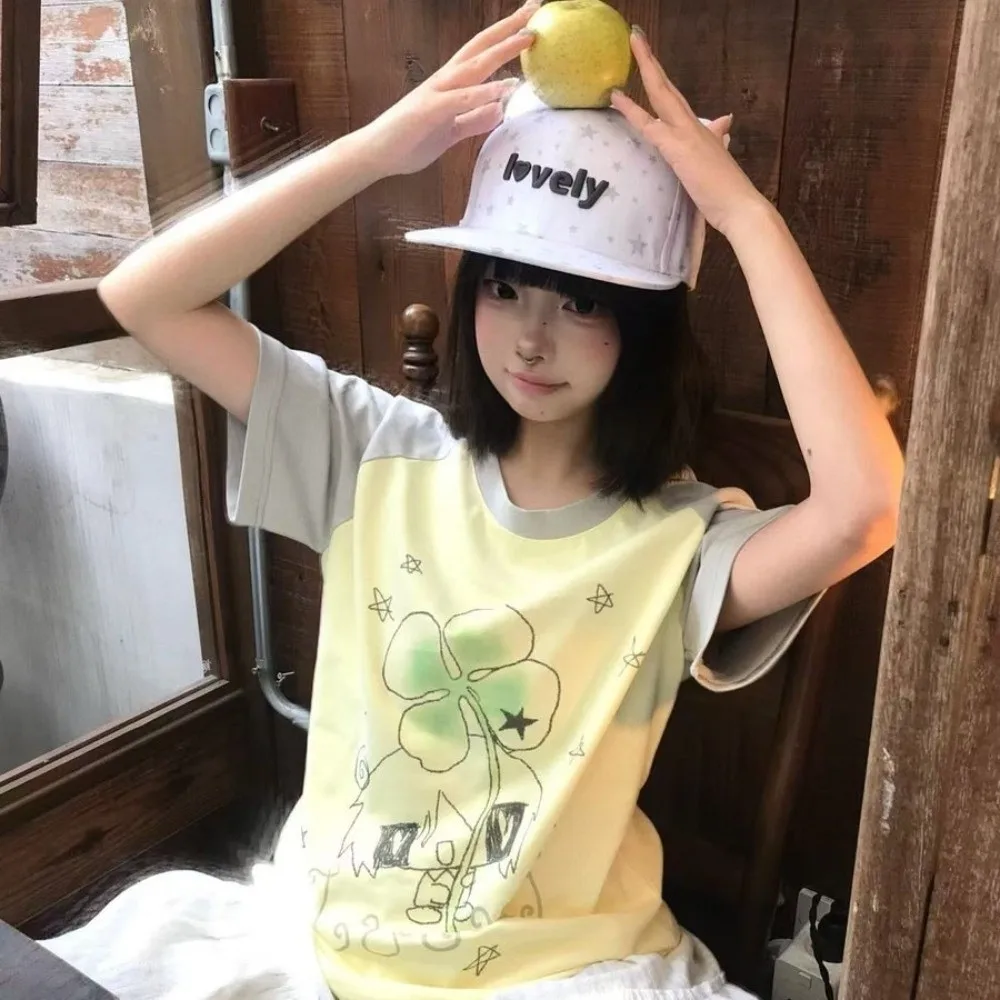 

Модная бейсболка Kawaii с кошачьими ушками, регулируемая дышащая бейсболка со звездным узором Y2K, милая фуражка в стиле аниме для женщин и девочек