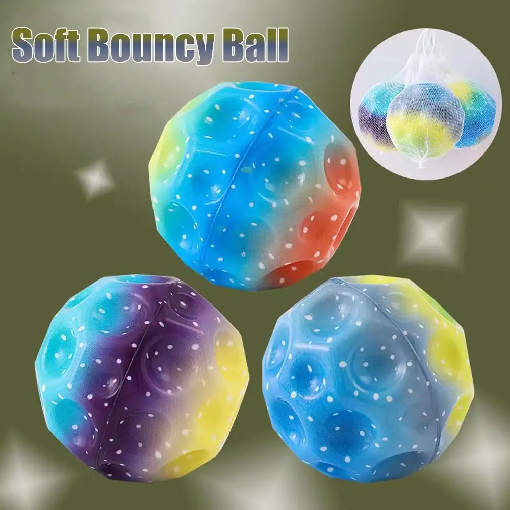 

Anti-fall Bouncy Ball Fidget 7cm PU Foam Soft Bouncy Ball Outdoor Activity Moon Shape Hole Ball Women