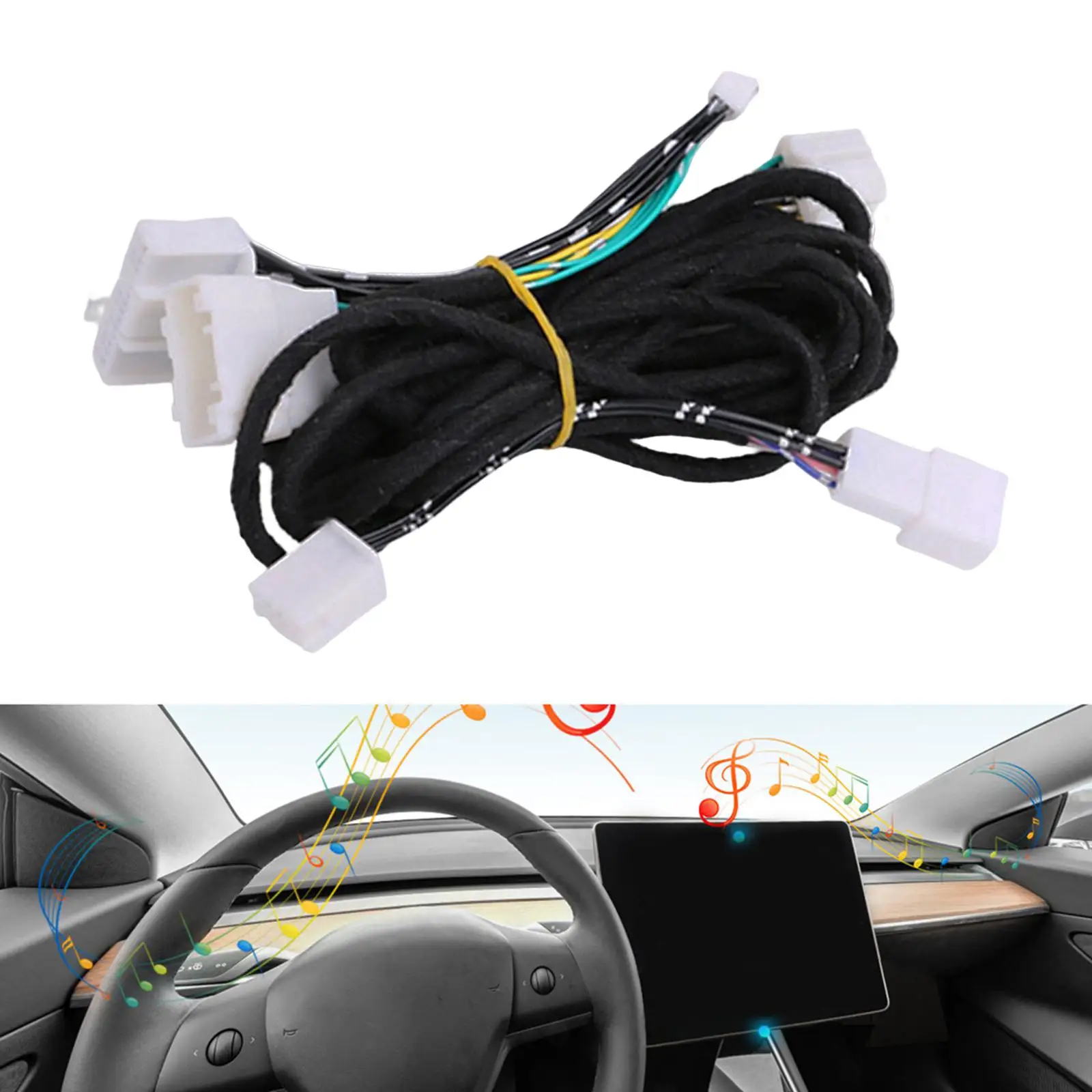 Car Audio Inactive Activation Speaker Wire Harness Upgrade Lossless Stereo Connector Fit for Tesla Model 3 Accessories