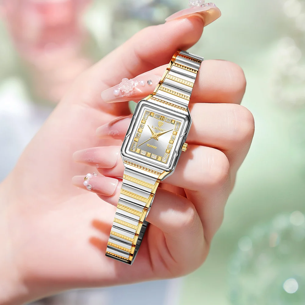 

Женские часы LIEBIG из нержавеющей стали, кварцевые, класса люкс, водонепроницаемые, модные наручные часы Relogio Feminino