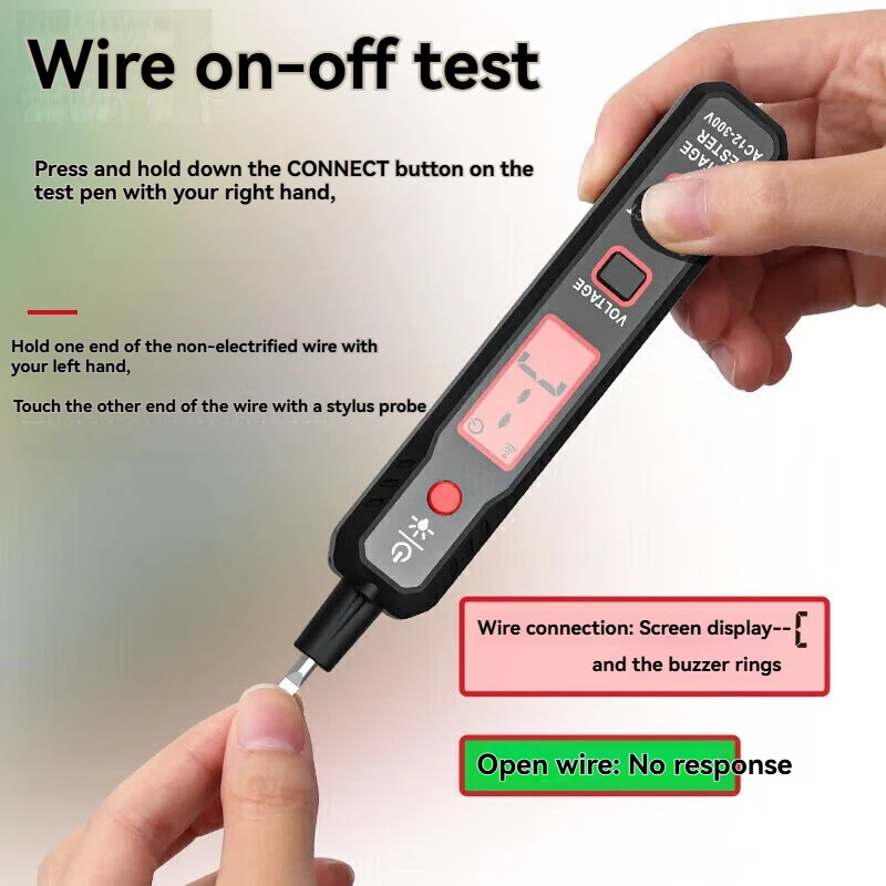 

Тестер напряжения переменного тока 12-300 В, цифровой тестер напряжения, электрические инструменты, электрическая тестовая ручка
