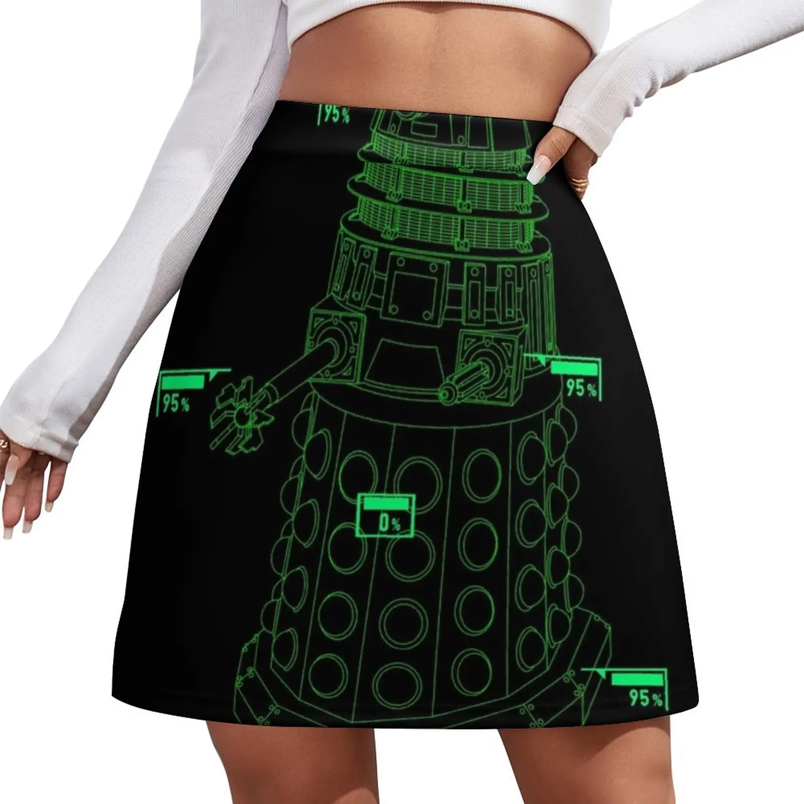 

Exterminate the Robot - Dark Mini Skirt fairy grunge skirt for woman Mini Skirt