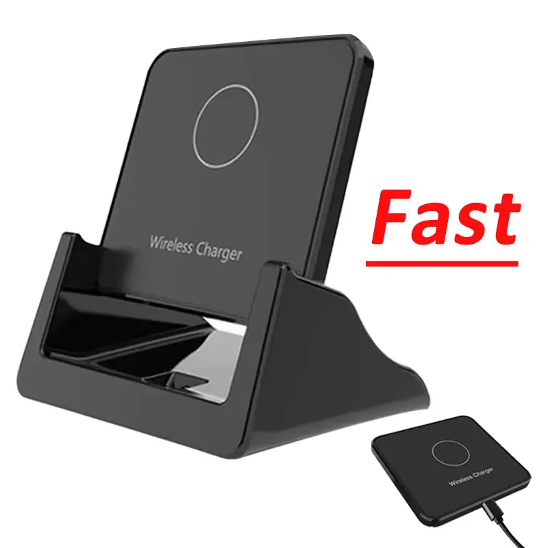 Wireless Charger Pad Stand Desktop Ultra-thin Mobile Phone Fast Charging Dock Station For iPhone17 16 15 14 13 12 Samsung Xiaomi