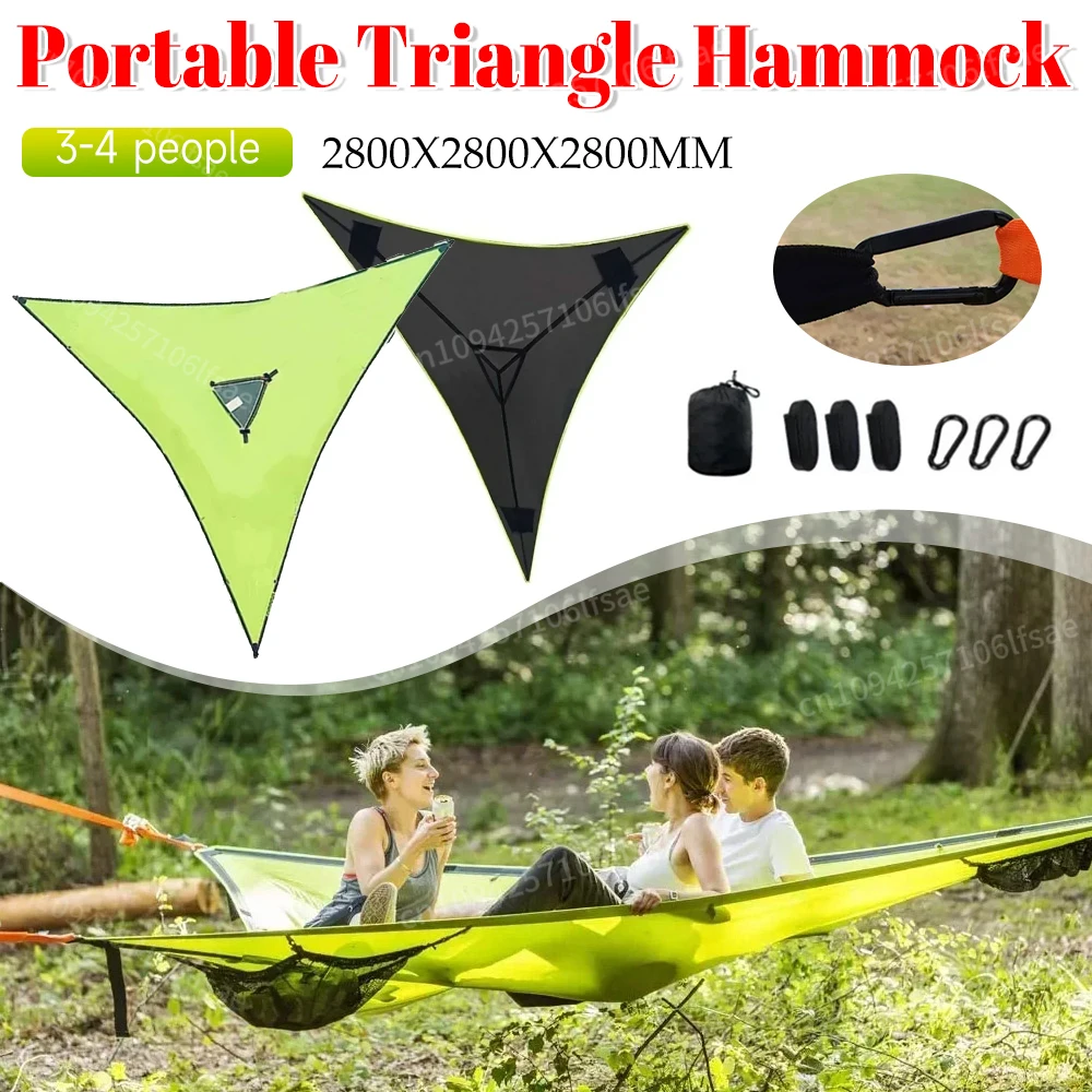 Outdoor Triangle Hammock Hanging Anti-Rollover Camping Triangle Bed Wear Resist Hanging Tree Sleep Hammock For Hiking Travel New