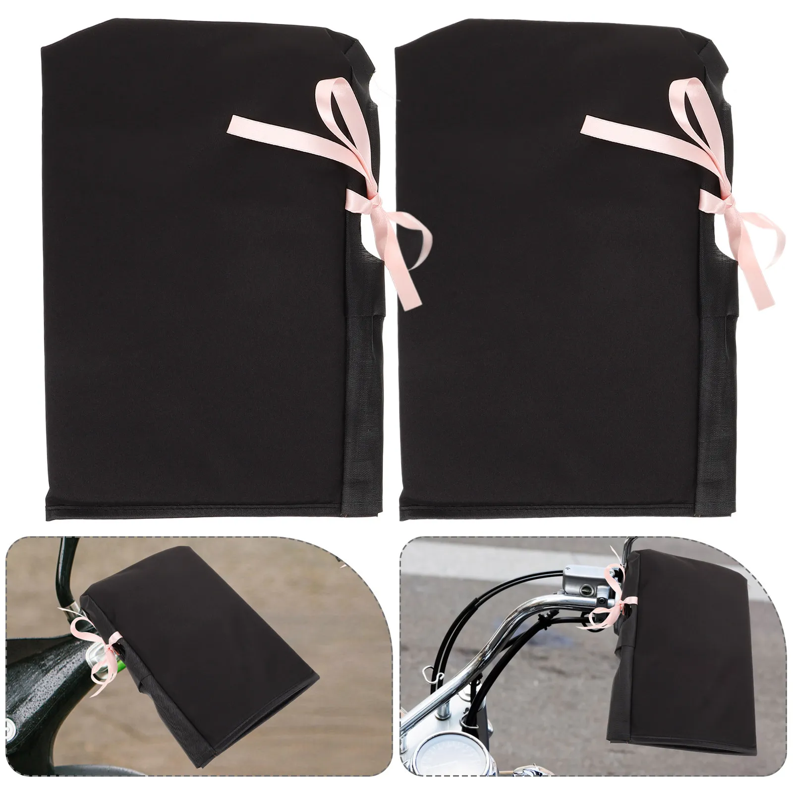 

1Pair Warm Motorcycle Handlebar Gloves Waterproof Wind Resistant Thermal Winter Riding Gloves for Atv Scooter Mountain Bike