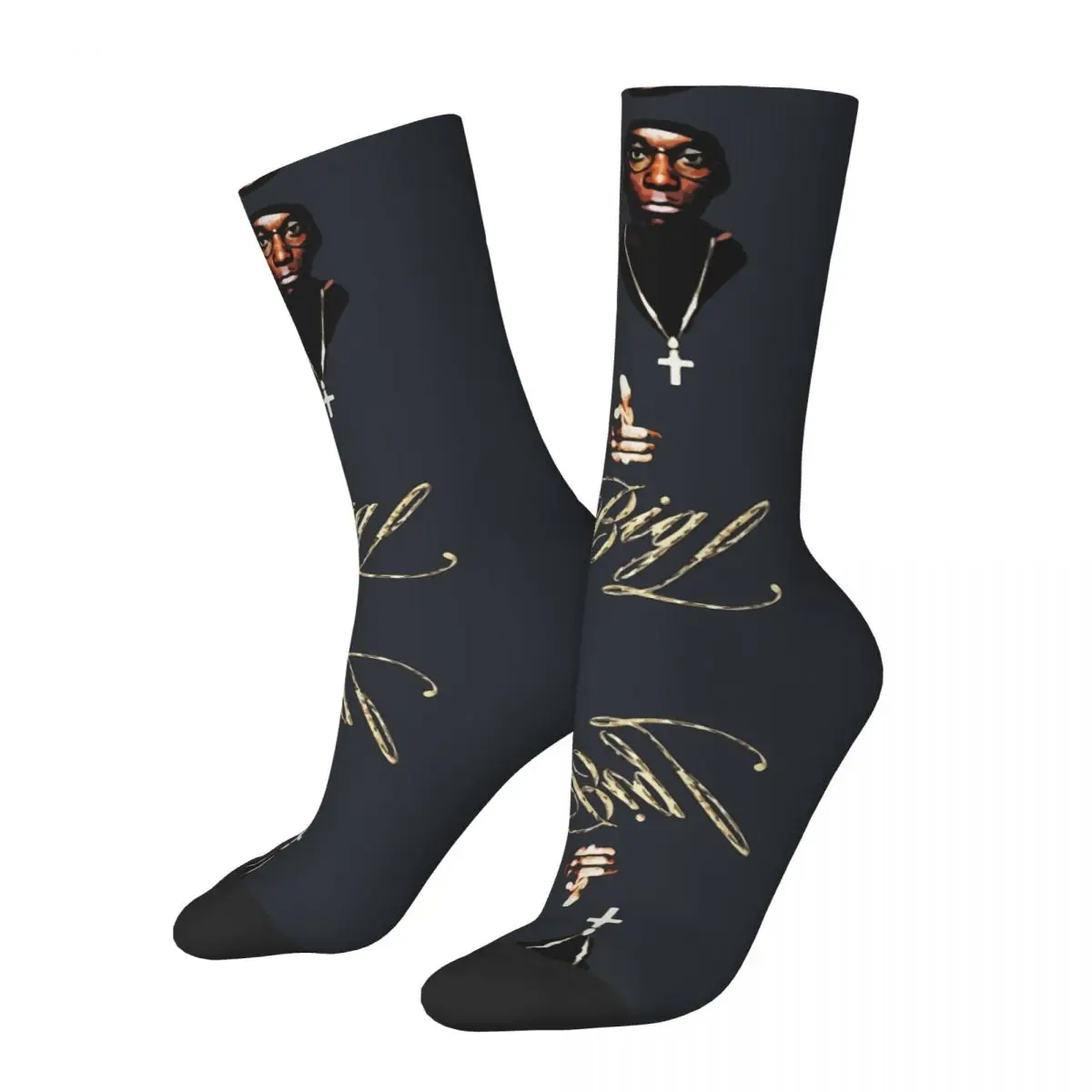 Hip Hop Big L For Fans Men's Socks Unisex pop rapper Harajuku Pattern Printed Novelty Happy Crew Sock Boys Gift official-website