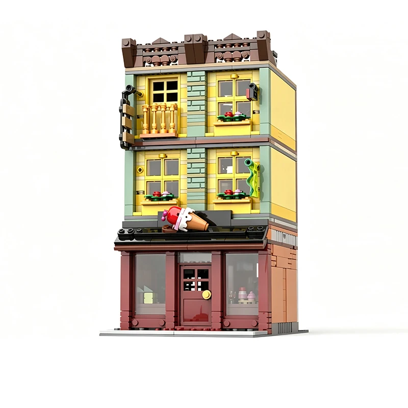 Magical Movie Model MOC Building Bricks Ice Cream Parlor Modular Technology Gifts Holiday Assemble Children Toys Suit