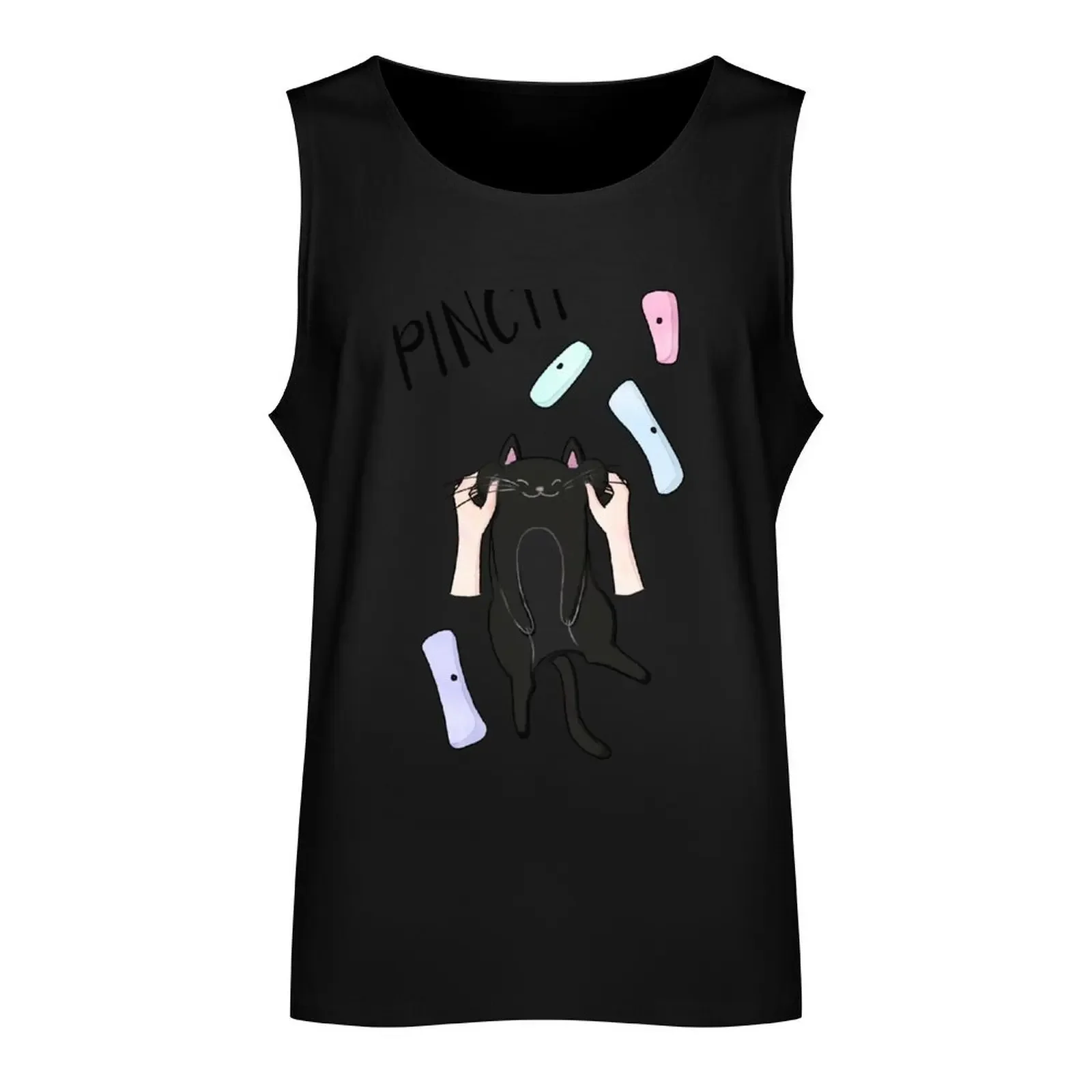 Climbing Cat Pinch Tank Top sleeveless shirt man sleeveless man shirts Men's gym t-shirt anime clothes Tank Top