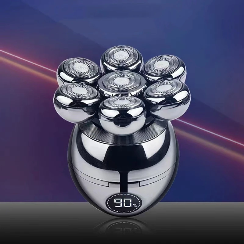 AGOUP ماكينة حلاقة كهربائية للرأس للرجال الأصلع 7D العائمة القاطع أداة تهذيب اللحية المقص مقاوم للماء الحلاقة USB شحن المتقلب