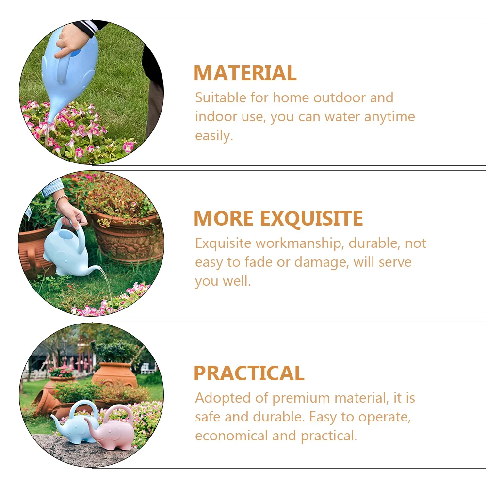 

2pcs Adorable Elephant Shaped Can Large Capacity Durable Kids Garden Tool For Home Indoor Outdoor Use Watering