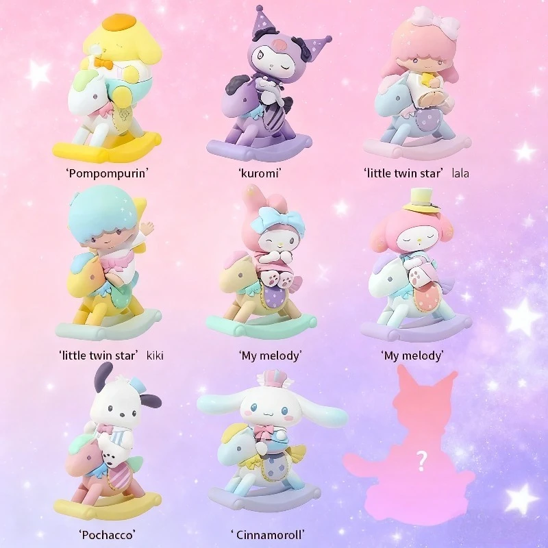 

Sanrio Surprise Box Baby Heart Horse Poles Cinnamoroll Pochacco Kuromi Kawaii Аниме Фигурки Слепая коробка Коллекция игрушек