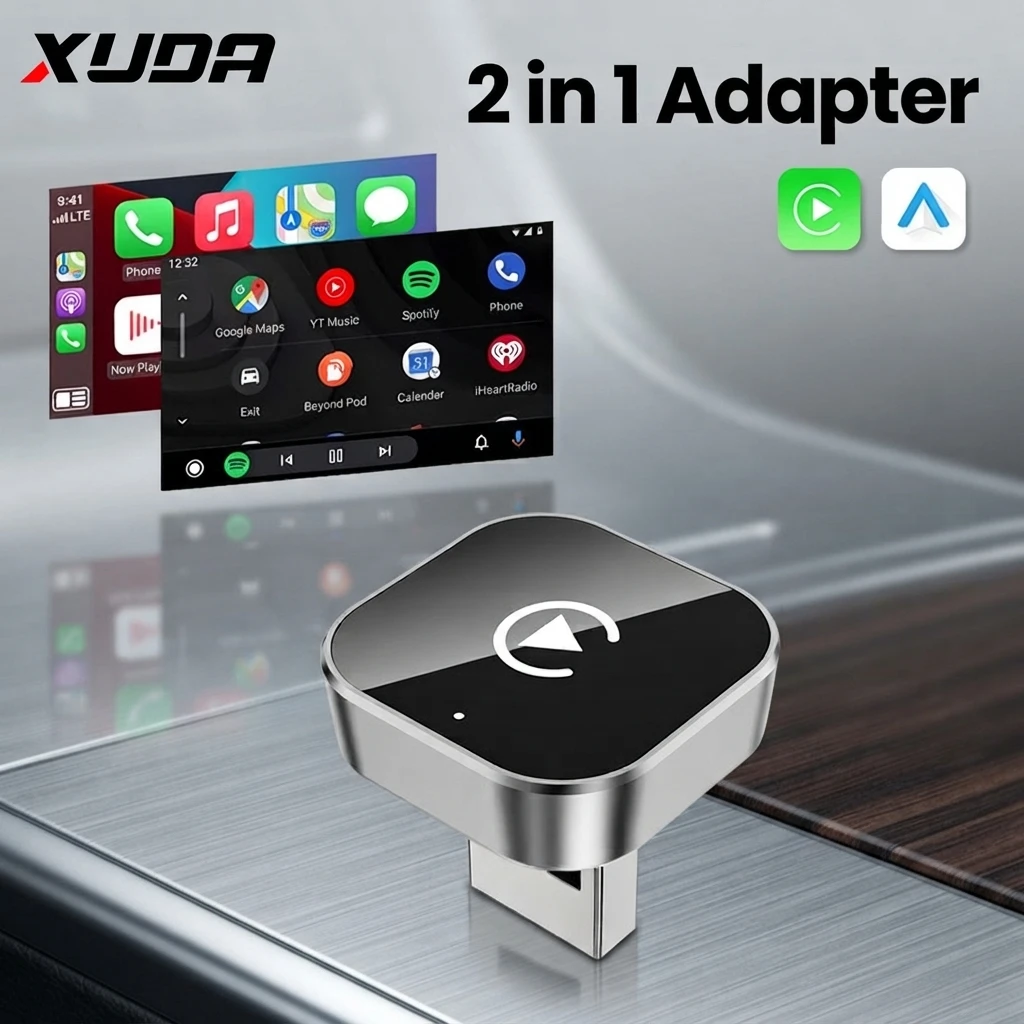 New Wired to Wireless CarPlay and Android Auto 2 in 1 Mini Adapter 5GHz WiFi5 for 99% Original Wired CarPlay/Auto Cars