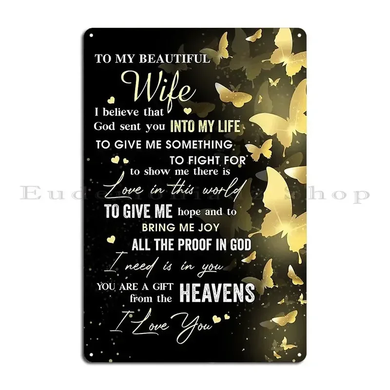 I know heaven is a beautiful place because they have my husband Metal Plaque Club Pub Wall Decor Printing Tin Sign Poster