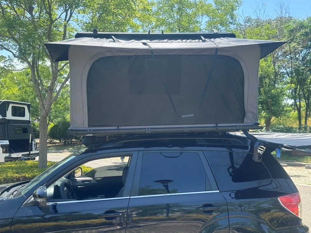 Factory-customized Quick-opening Aluminum Alloy Roof Tent for Outdoor Self-driving Tour Ultra-thin Waterproof Car Tent