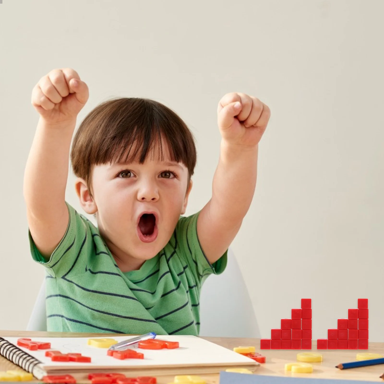 100 Uds. Cubos de enseñanza de geometría matemática, bloques de desarrollo de inteligencia sensorial educativa de plástico, enseñanza de aprendizaje creativo