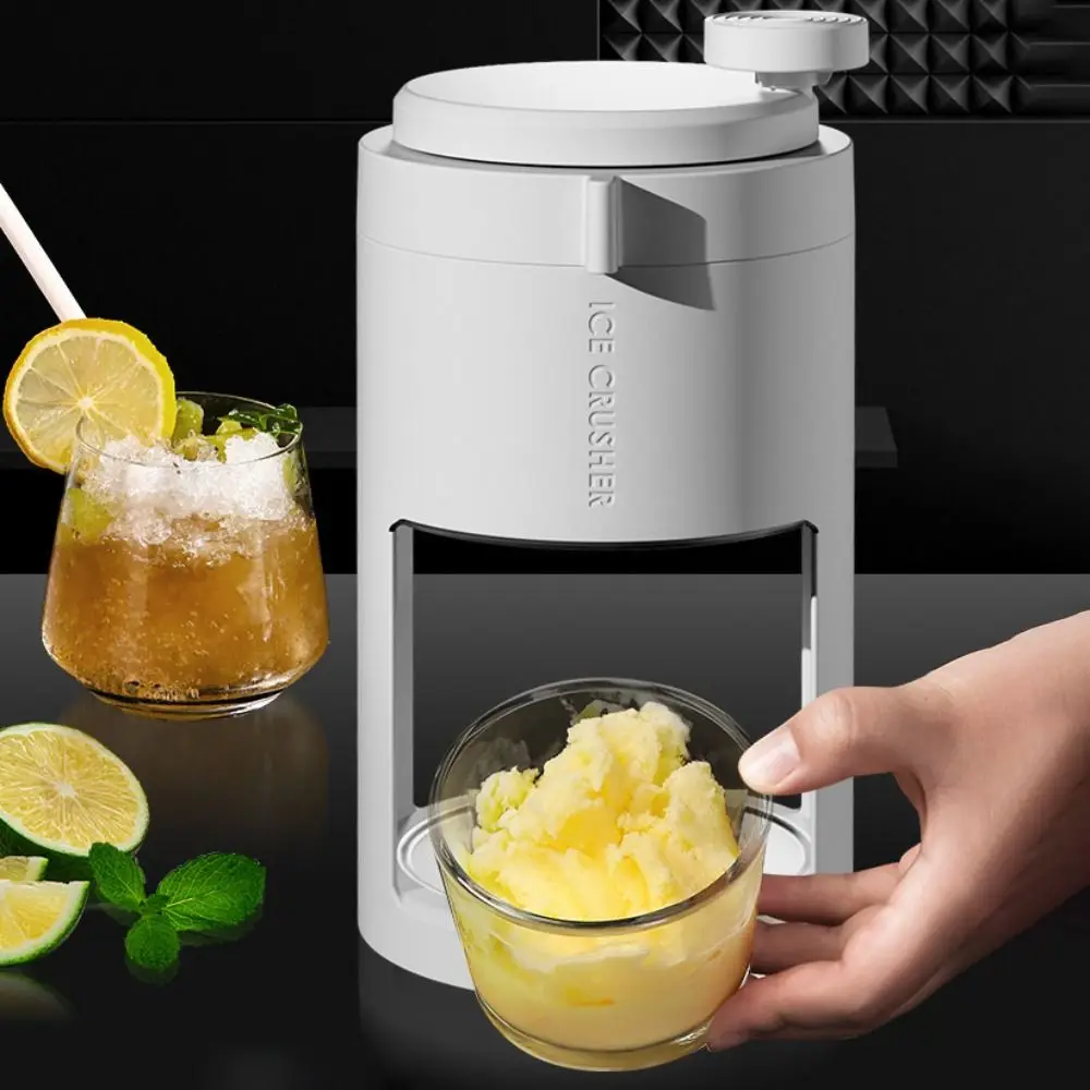 Manual Hand-cranked Shaved Ice Machine Pressure Spring Anti-Slip Design Sharp Ice Shaver DIY Detachable Ice Broken Machine