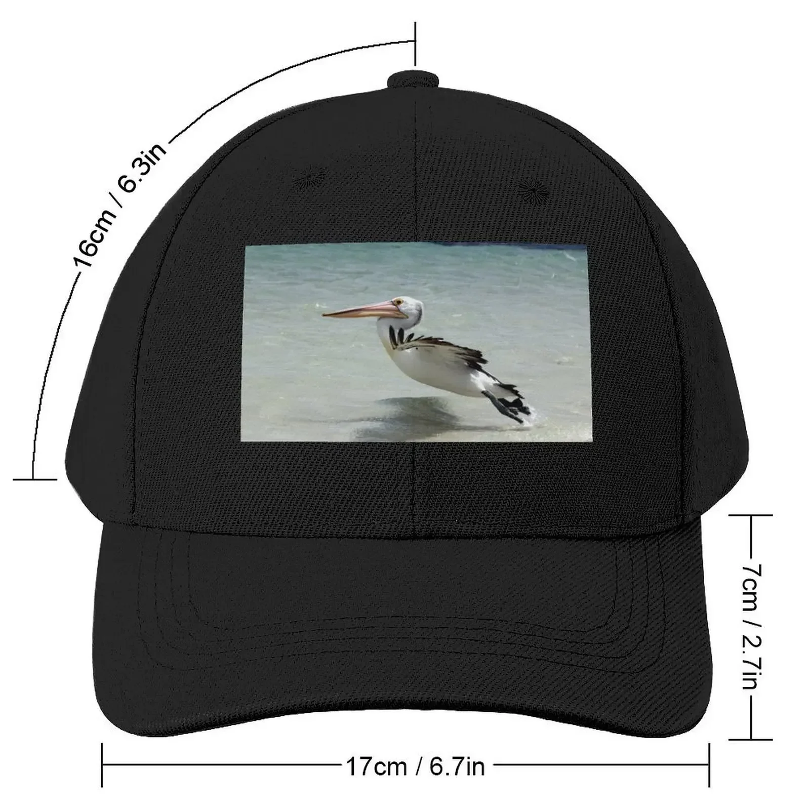 pelican take off from beach Baseball Cap derby hat Military Cap Man Sun Hats For Women Men's