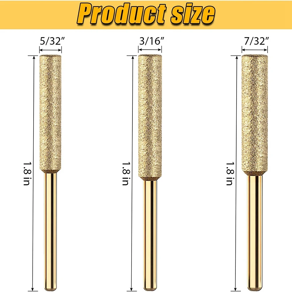 Diamond Chainsaw Sharpener - in 3Size Diamond Sharpening Wheels 5/32, 3/16, 7/32 File for Dremel Echo Electric Chain Saw