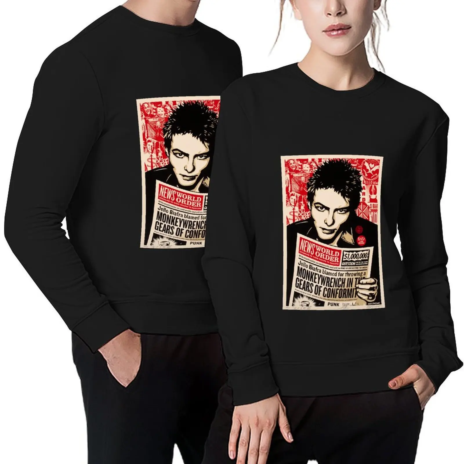 jello biafra Pullover tracksuits japanese style men's clothing mens clothes hooded sweatshirt for men