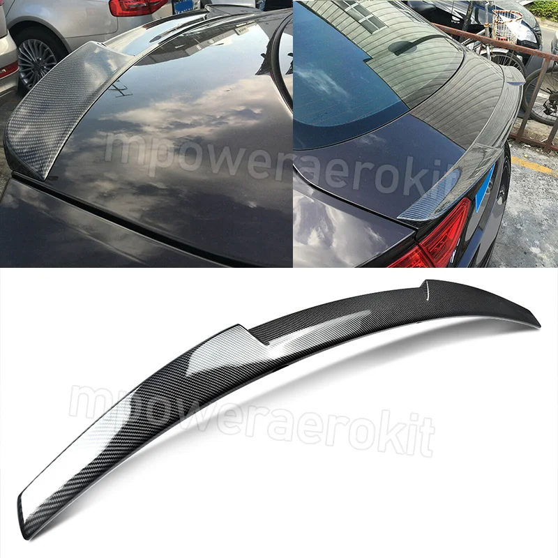 Carbon Fiber Look Rear Tail Spoiler Fit For Audi A5 B8/B8.5 Coupe 2008-2016 M4 Style Rear Trunk Spoiler Wing Automotive Body Kit