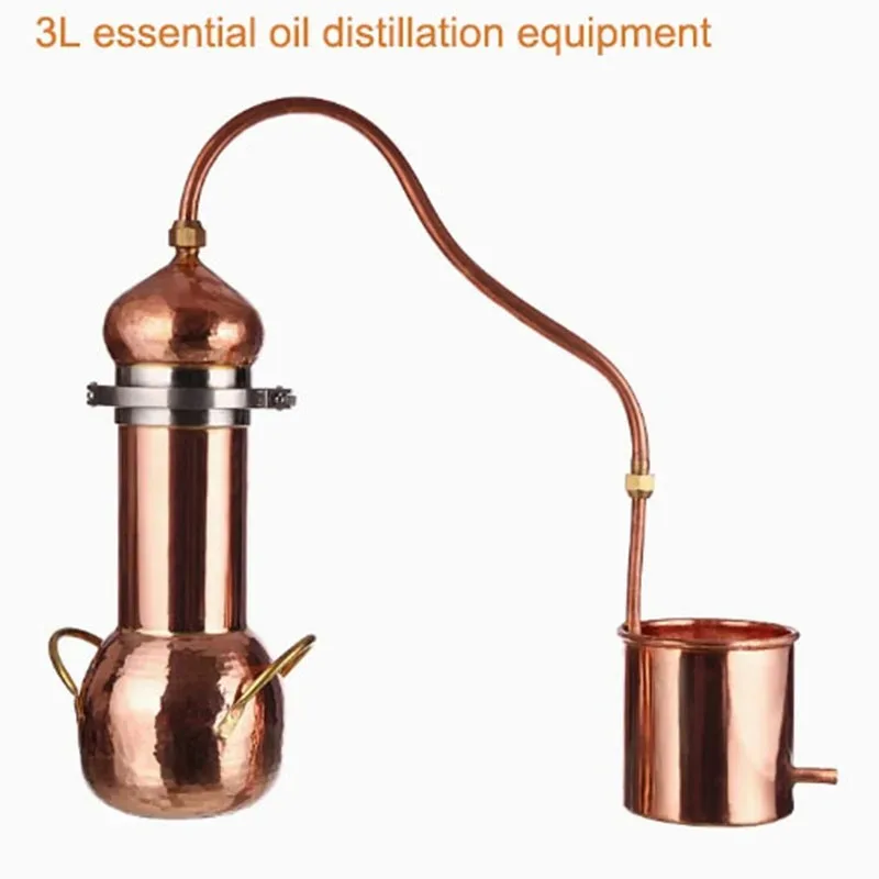 3L Large Capacity Essential Oil Copper Distiller Pure Dew Distilling Heating Equipment High Concentration Essential Oil Extract