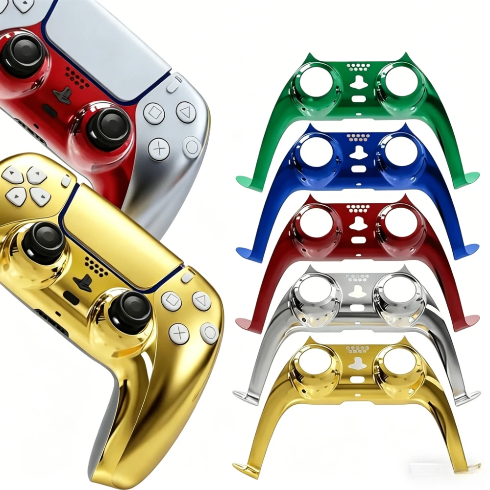 Chrome DIY Replacement Controller Shell Glossy Decorative Trim Shell Custom Plates Cover Compatible With PS5 Controller