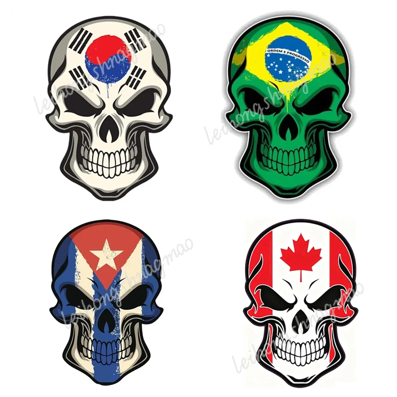 

Personalized National Flag Skull Flag Funny Car Sticker Decoration Laptop Self-adhesive Scratch Cover Waterproof Vinyl Decal