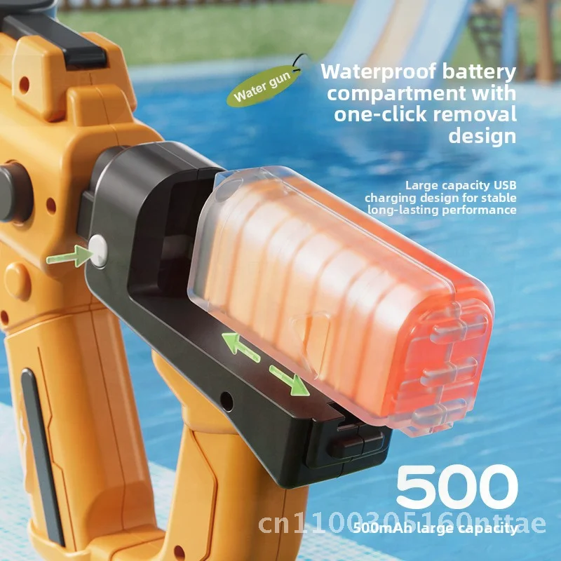Pistolet à eau électrique pour enfants, grande capacité, haute pression, jouet de plage en plein air pour Festival amusant d'été, plastique à feu continu