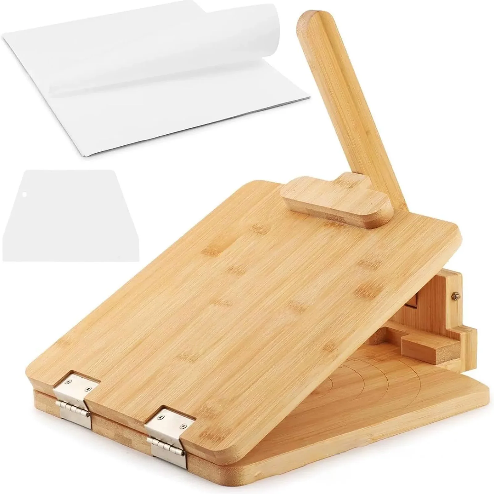 Professional Tortilla Press Wooden Dough Maker for Home Kitchens Manual Corn Wrapper Presser Adjustable Thickness Tool