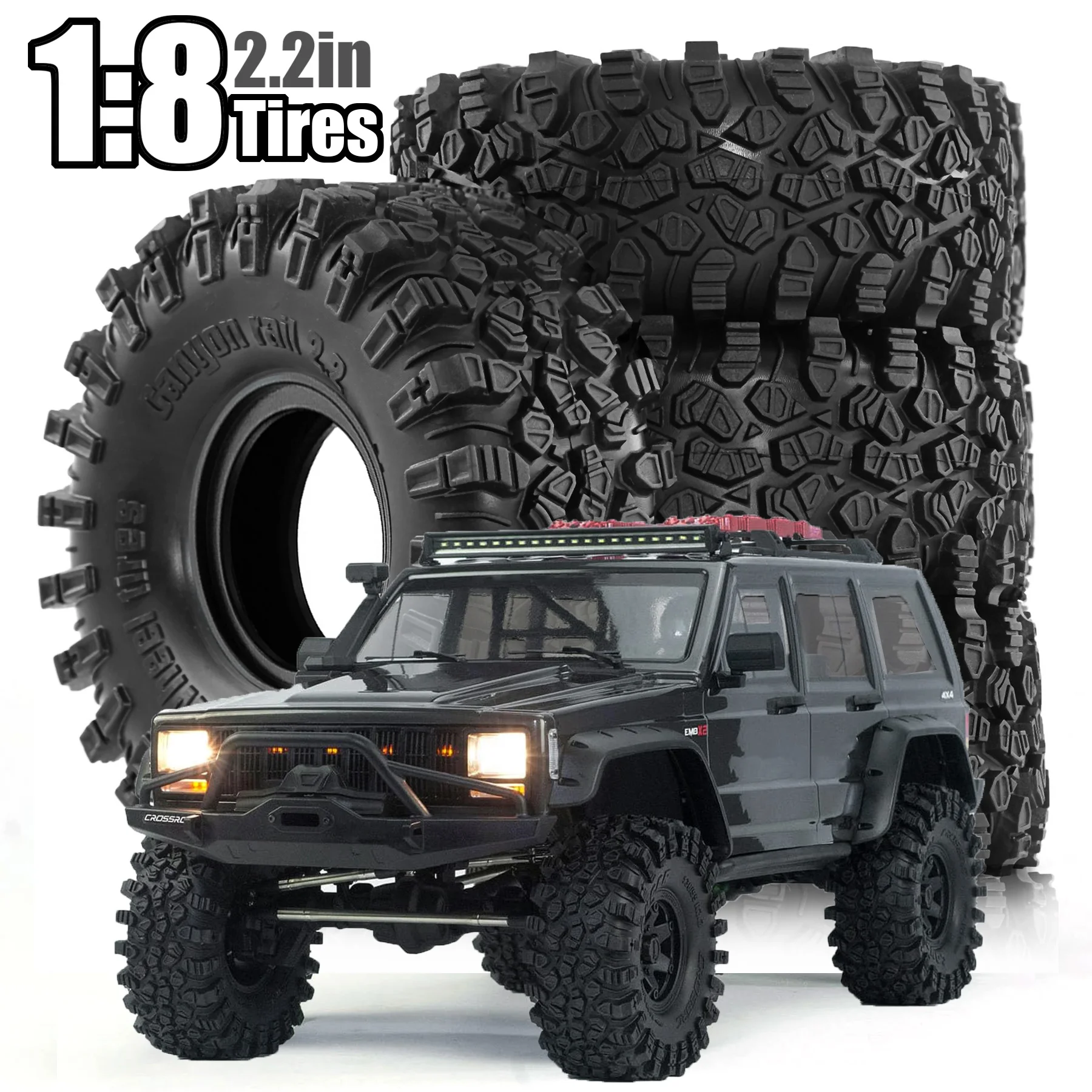 4pcs 2.2 Inch The Lion King Rubber Tyre 2.2 Wheel Tires 136x58mm For 1/10 Rc Crawler Wraith Rr10 Scx10 H8h Wrangler 2.2 Tire