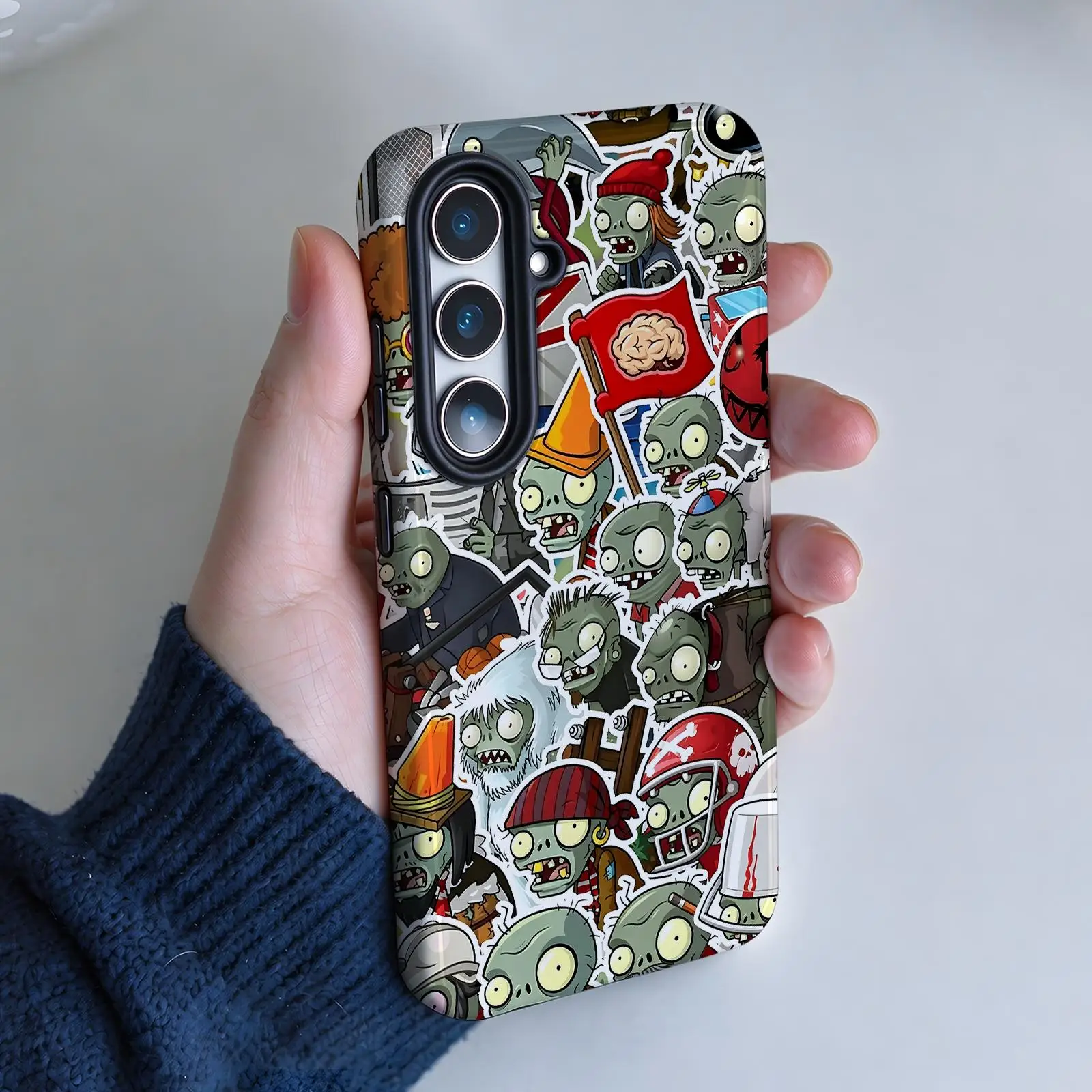 Phone Case For Samsung Galaxy A57 A56 A37 A27 A17 A36 A26 A55 A35 Glossy Film Phone Case HOT game P-Plants vs. Z-Zombies cool