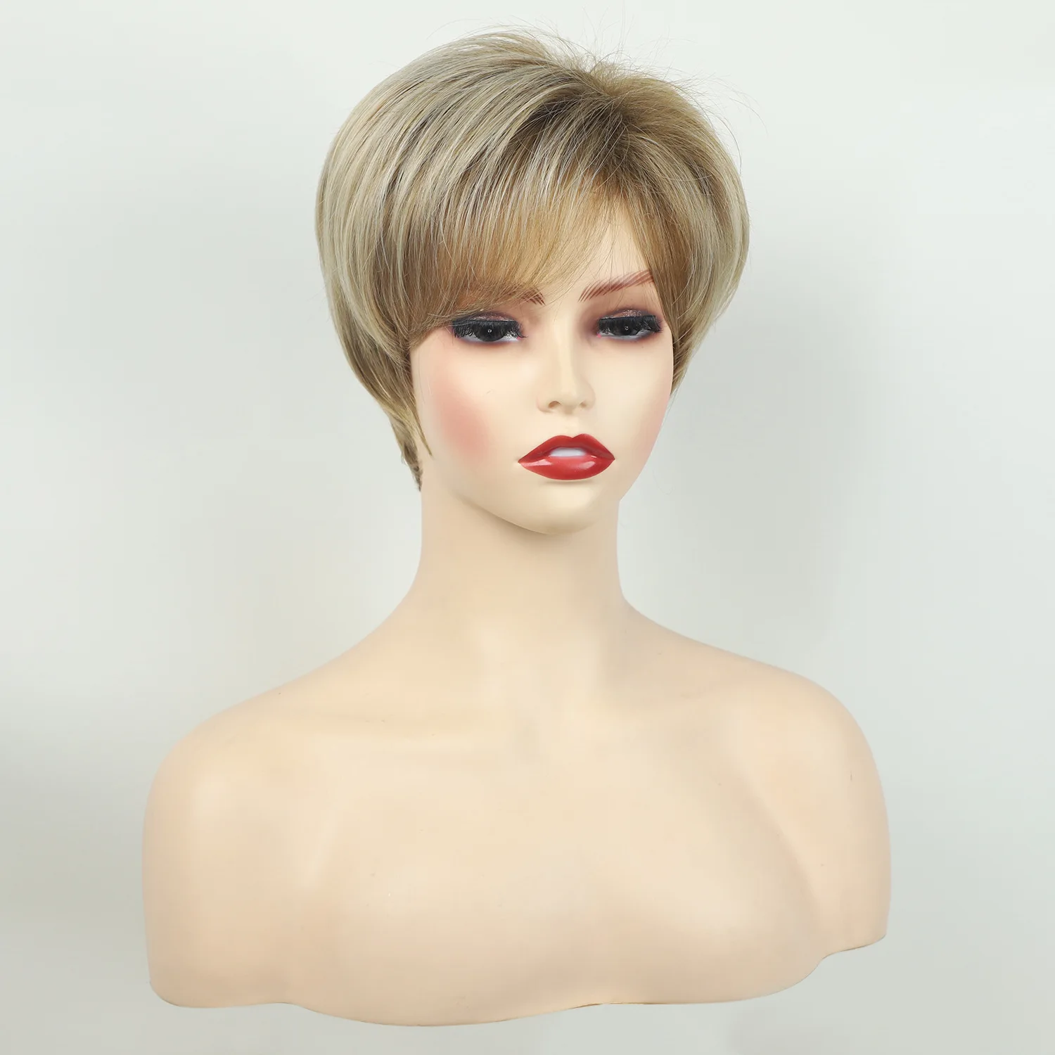 Short Style Comfortable Hair Cover, Women's Professional Style, Capable Temperament, Gradient Brown Wig