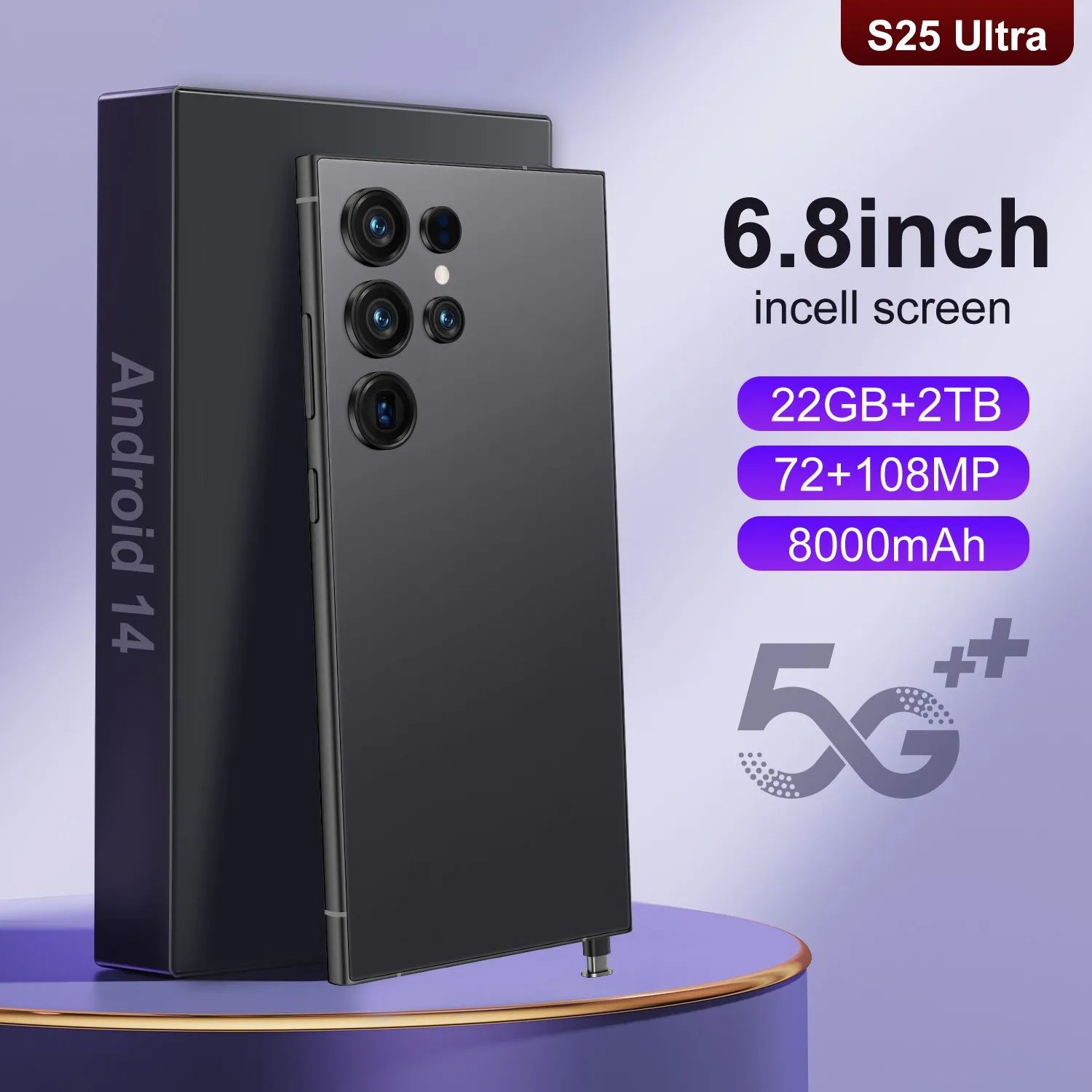 Original S25 Ultra Smartphone 5G 6.8 High Definition Screen camera 72MP+108MP Android 14 Battery 8000mAh Global version of