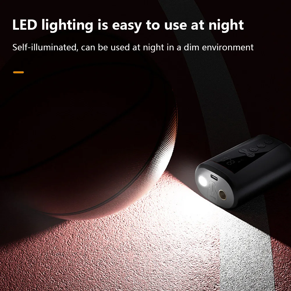 Mini gonfiatore a sfera con display digitale intelligente, ricarica e arresto istantanei, strumento portatile per esterni