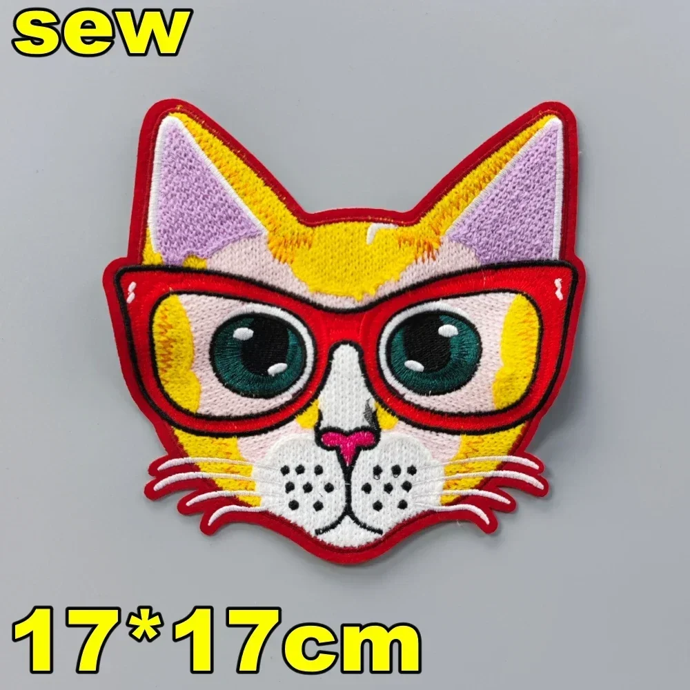 Embroidery Cat Patch Animal Cartoon Towel Patches,chenille Bears Badges,cats Appliques for Clothing WF22814