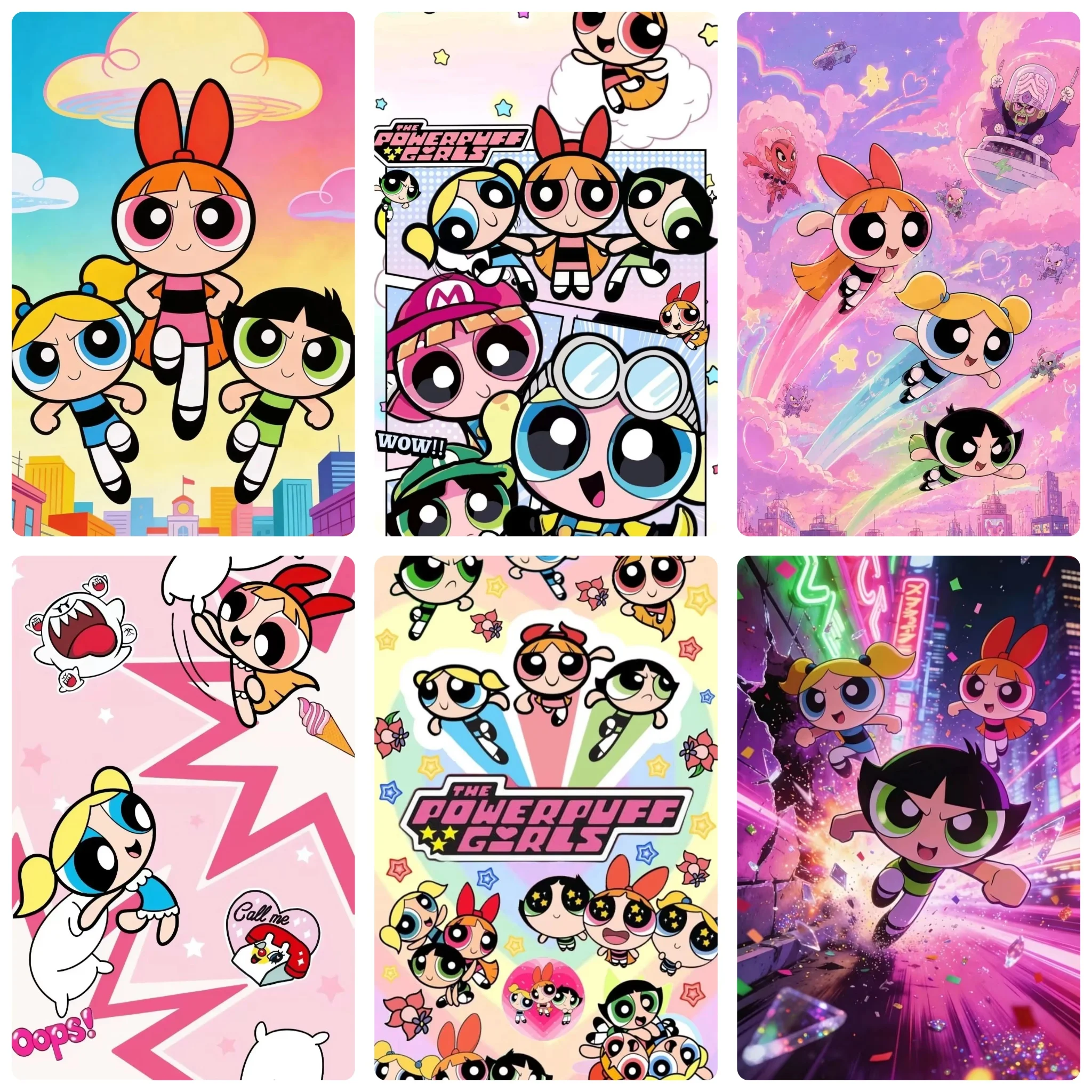Family Interactive The Powerpuff Maiden Jigsaw Puzzle, Educational Intelligence Game, Classic Desktop Puzzle For Cute Cartoon