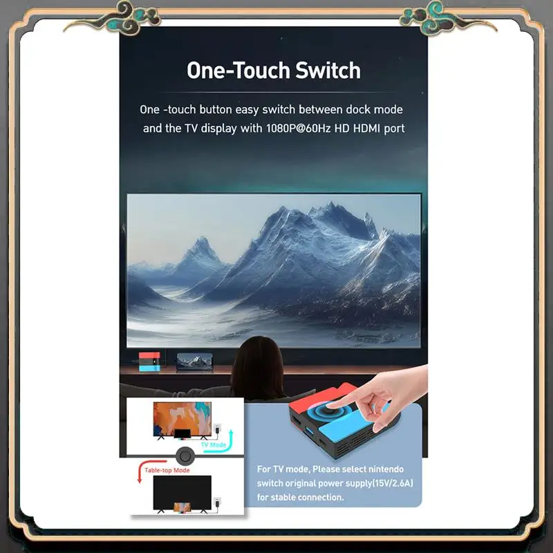 

Reliable-1080P Adapter Dongle For Nintendo Switch Dock Station HUB Type C To HD TV Video Converter For Switch Console Durable A