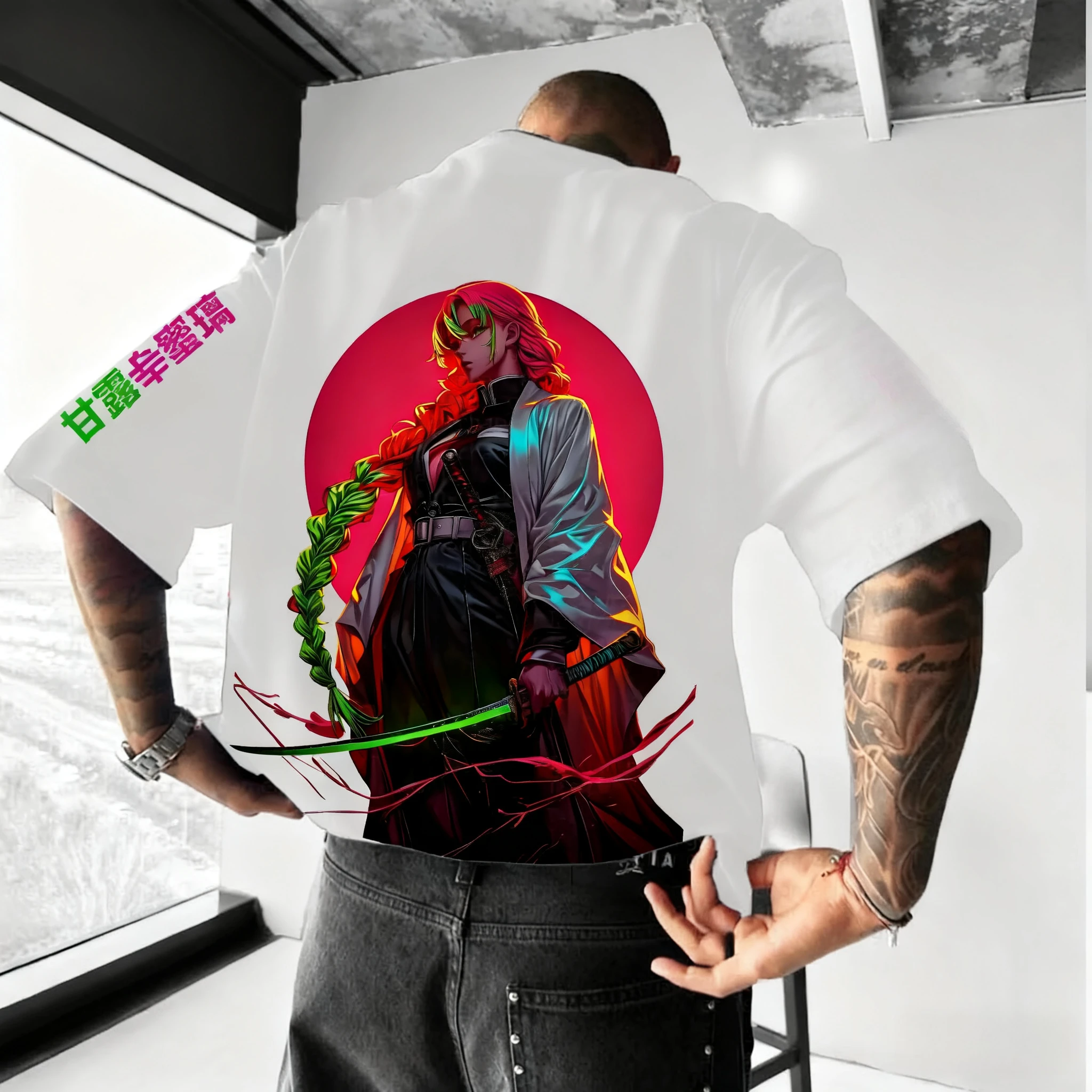 جديد شيطان القاتل طباعة قصيرة الأكمام بانداي الرجال والنساء 2026 الصيف فضفاضة وتنفس ورياضية تي شيرت على الموضة الإضافية #1